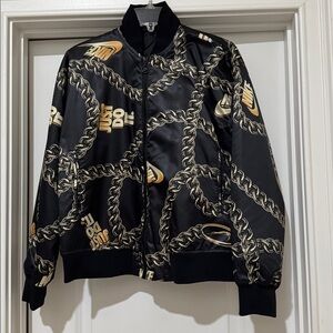 Nike Black and Gold Chain Pattern Jacket